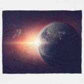ASTRONAUT OVER DE AARDE FLEECE DEKEN (Voorkant (Horizontaal))