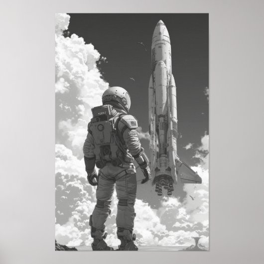 Astronaut over-de-schouder schot Poster (Voorkant)