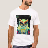 Astronaut Owl Spaceman Galaxy T-Shirt (Voorkant)