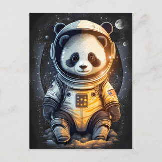 Astronaut Panda Beer Illustratie Briefkaart