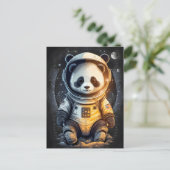 Astronaut Panda Beer Illustratie Briefkaart (Staand voorkant)