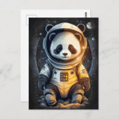 Astronaut Panda Beer Illustratie Briefkaart (Voorkant / Achterkant)