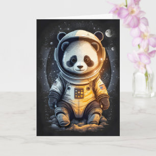 Astronaut Panda Beer Illustratie Kaart