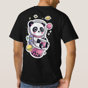 Astronaut Panda Boba Thee schattige ruimte panda T-shirt