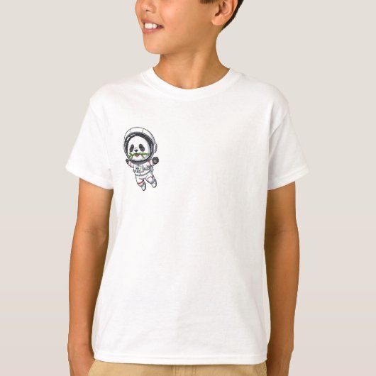 Astronaut Panda Drijvende Ruimte Kinderen T-shirt (Voorkant)