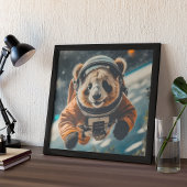 Astronaut Panda in Ruimtesurrealistisch Dierenoppa Poster