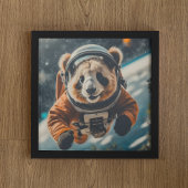 Astronaut Panda in Ruimtesurrealistisch Dierenoppa Poster