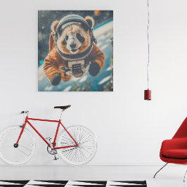 Astronaut Panda in Ruimtesurrealistisch Dierenoppa Poster