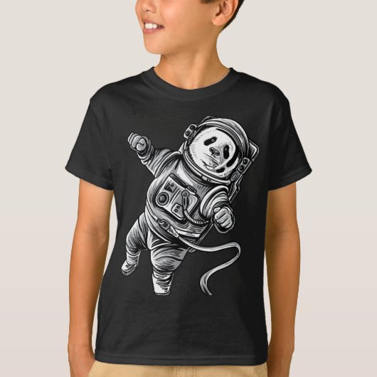 Astronaut Panda in Space Panda Beer Astropanda T-shirt (Voorkant)