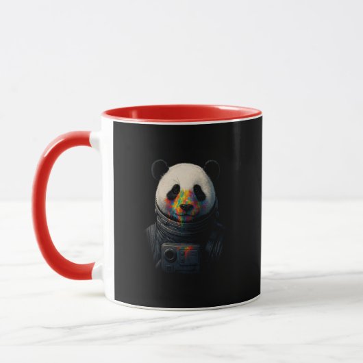 Astronaut Panda met neonverfspatten  Mok (Links)