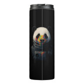Astronaut Panda met neonverfspatten  Thermosbeker (Achterkant)