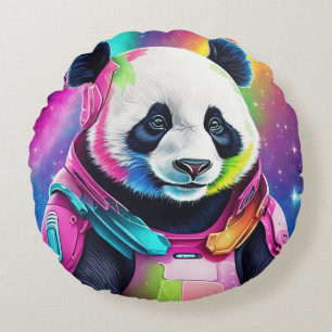 Astronaut Panda Rond Kussen