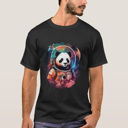 Astronaut Panda Space Panda Galaxy Kitten T-shirt (Voorkant)