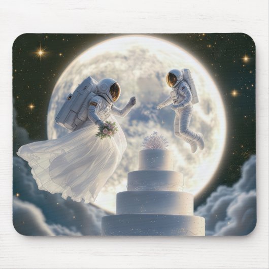 Astronaut Passen getrouwd bij maanlicht Muismat (Voorkant)