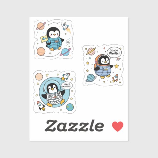 Astronaut Penguin Adventure Sticker - Schattigee r (Vel)