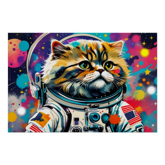 ASTRONAUT PERSIAN CAT PERFECT POSTER (Voorkant)