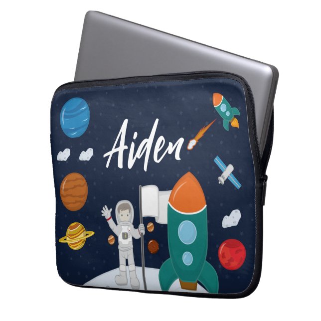 Astronaut Personalized Laptop Hoesje Laptop Sleeve (Voorkant Links)