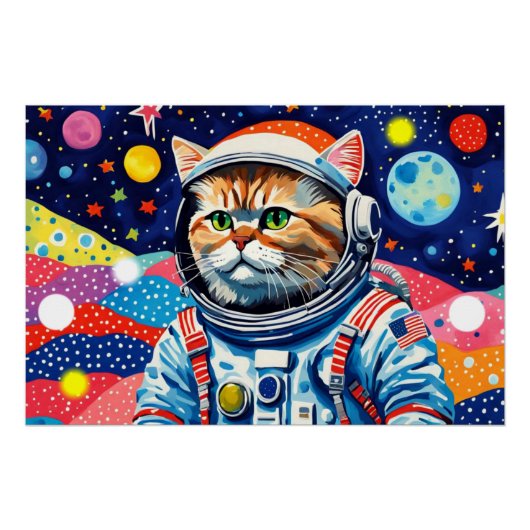 ASTRONAUT PERZISCHE KAT 4 PERFECT POSTER (Voorkant)