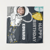 Astronaut Photo Happy Birthday Tapestry Wandkleed (Voorkant (horizontaal))