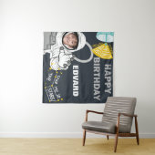 Astronaut Photo Happy Birthday Tapestry Wandkleed (In Situ (horizontaal))