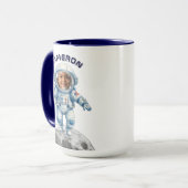 Astronaut Photo Outer Space Moon Kids Mok (Voorkant links)