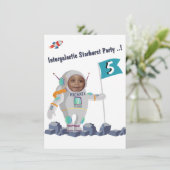 Astronaut Photo Template Space Rocket Birthday Kaart (Staand voorkant)