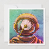 Astronaut Picking Daisies - Mini Print (Voorkant)