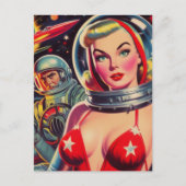  astronaut Pin-up Briefkaart (Voorkant)