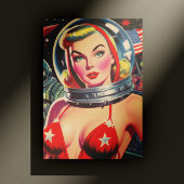  astronaut Pin-up Briefkaart