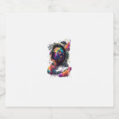 Astronaut PitBull hond Space Galaxy Sparkling Wijnetiket (Enkel label)