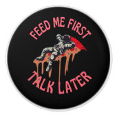 Astronaut Pizza Grappig Keramische Knop (Voorkant)