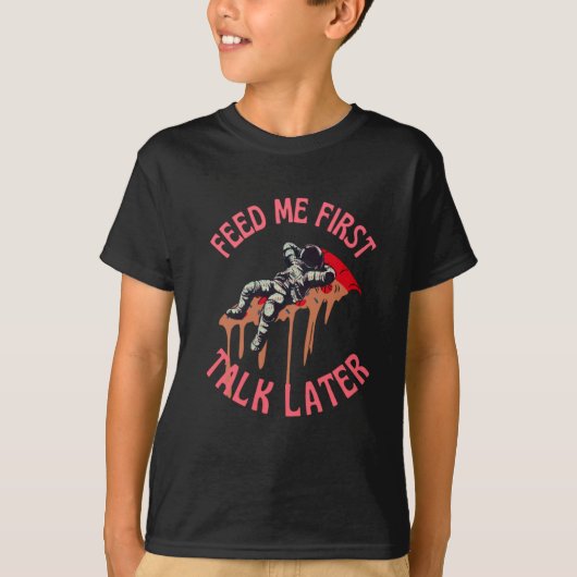 Astronaut Pizza Grappig T-shirt (Voorkant)
