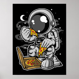 Astronaut Pizza Poster