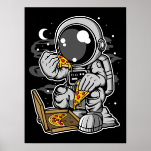 Astronaut Pizza Poster