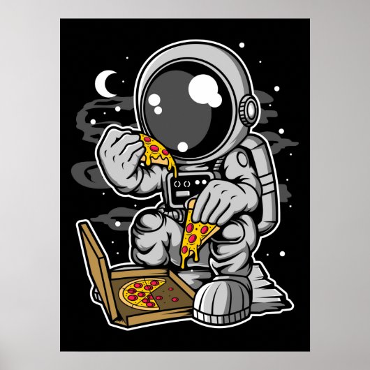 Astronaut Pizza Poster (Voorkant)