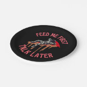 Astronaut Pizza Space Grappig Papieren Bordje (Gekanteld)