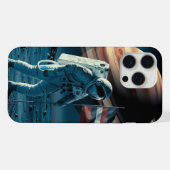 Astronaut plaatst een vlag in Saturnus - iPhone Ca iPhone Hoesje (Achterkant horizontaal)