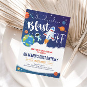Astronaut Planeet Buitenruimte Raket Schip Feest Kaart