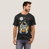 Astronaut & Planet Balloon Puzzle Piece Autism Awa T-shirt (Voorkant volledig)