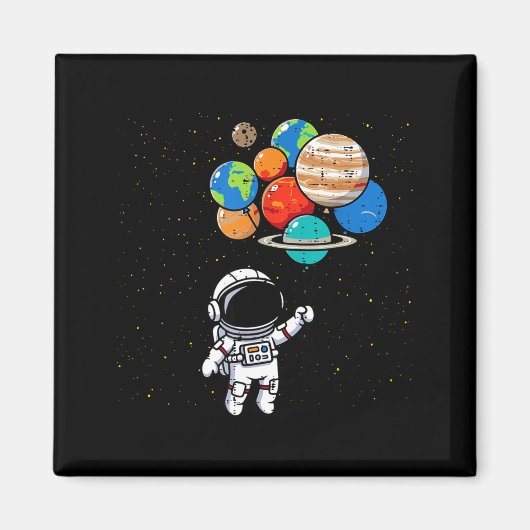Astronaut Planet Balloons Cute Space Galaxy Boys G Magneet (Voorkant)