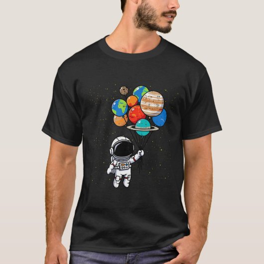 Astronaut Planet Balloons Cute Space Galaxy Boys G T-shirt (Voorkant)