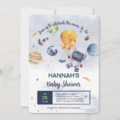 Astronaut Planet Buitenruimte Baby shower Kaart (Voorkant)