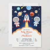 Astronaut Planet Raket Buitenruimte Baby shower Kaart (Voorkant)