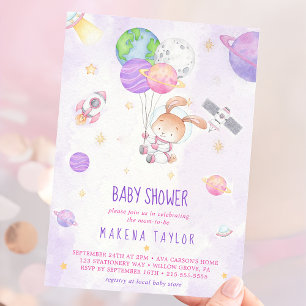 Astronaut Planet Raket Buitenruimte Baby shower Kaart