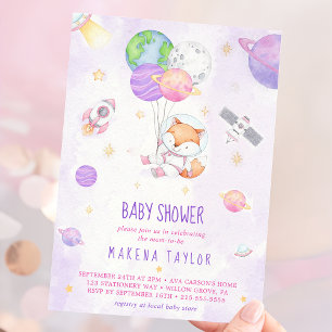 Astronaut Planet Raket Buitenruimte Baby shower Kaart
