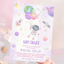 Astronaut Planet Raket Buitenruimte Baby shower Kaart