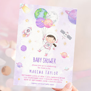 Astronaut Planet Raket Buitenruimte Baby shower Kaart