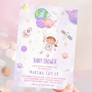 Astronaut Planet Raket Buitenruimte Baby shower Kaart