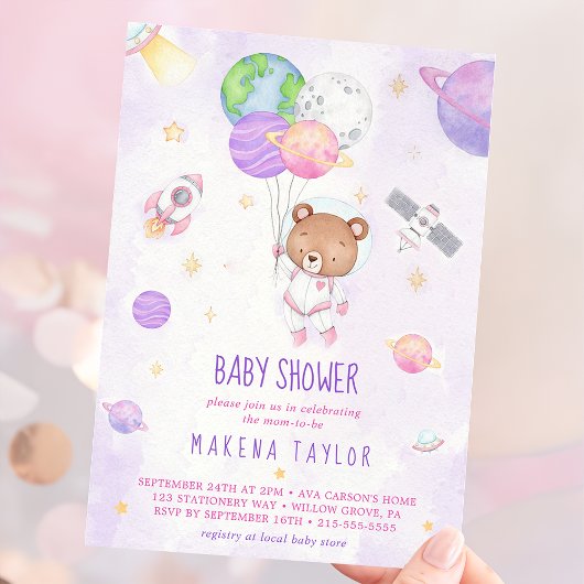 Astronaut Planet Raket Buitenruimte Baby shower Kaart