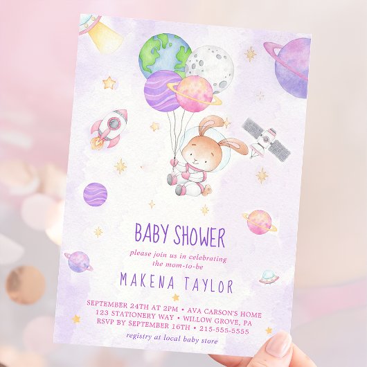Astronaut Planet Raket Buitenruimte Baby shower Kaart